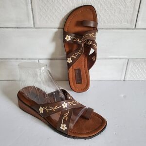 Passofino 9 Bohemian Resortwear Festival Euro Summer Leather Wedge Sandals